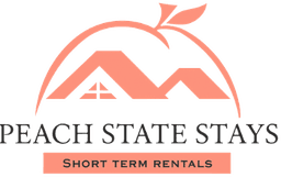Peach State Stays real estate company logo specializing in vacation rentals and short-term leasing services